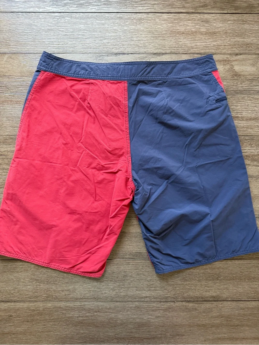 Patagonia Men’s Red & Navy Two-Tone Swim Boardshorts with Zip Pocket
